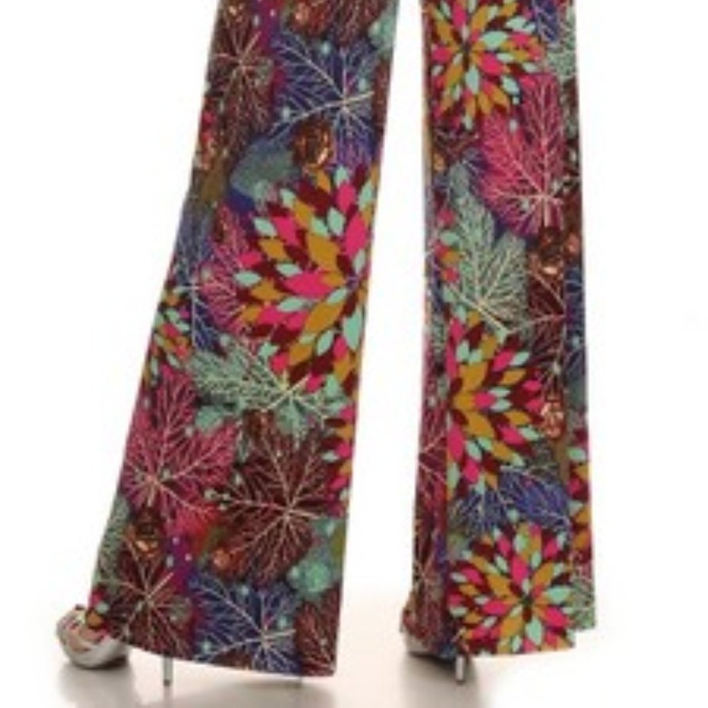 NWT Beautiful Lady's Printed Palazzo Pant - Picture 4 of 5